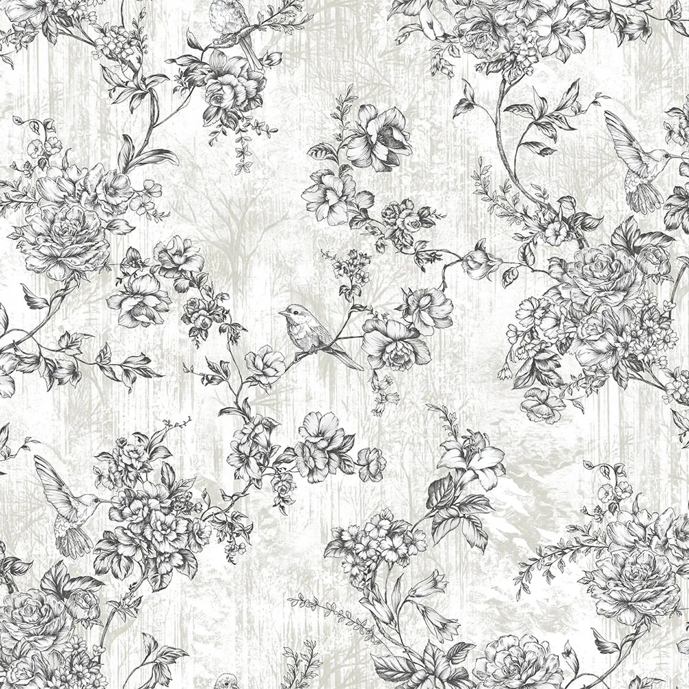 Black & White Embossed Wallpaper – Nature Inspired (9914-1)